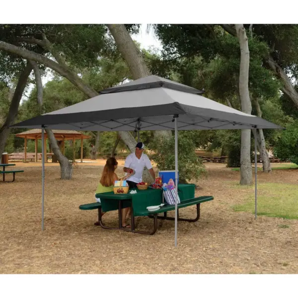 Z-Shade 13 x 13 Foot Instant Gazebo Canopy Outdoor Shelter with Bug Screen, Gray