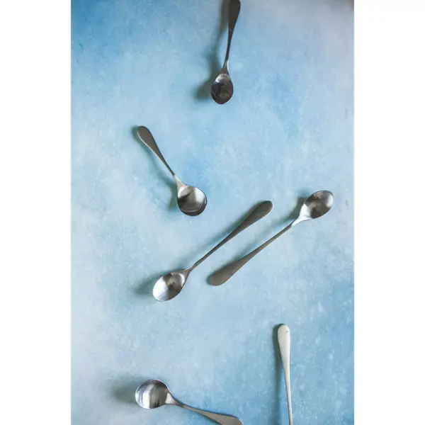 Knork 8.5 Inch Handle 18/0 Stainless Steel Cocktail Tea Beverage Stirring Spoons, Matte Silver (6 Pack)