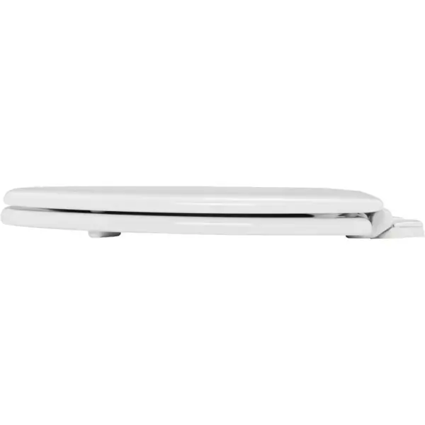 Lannon Never Loosens Elongated Enameled Wood Toilet Seat with Slow Close Hinge White - Mayfair by Bemis