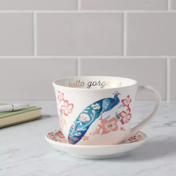 2pc Stoneware Hello Gorgeous Cup and Saucer Set - Opalhouse™