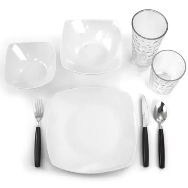 Gibson All U Need 48 Piece Ceramic Dinnerware Combo Set in White