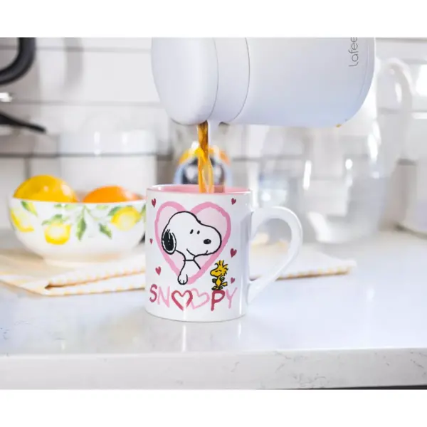 Silver Buffalo Peanuts Snoopy And Woodstock Ceramic Mug | Holds 14 Ounces | Toynk Exclusive