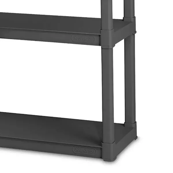 Sterilite 4 Shelf Durable Solid Gray Surface Shelving Unit, 2 Pack | 01643V01