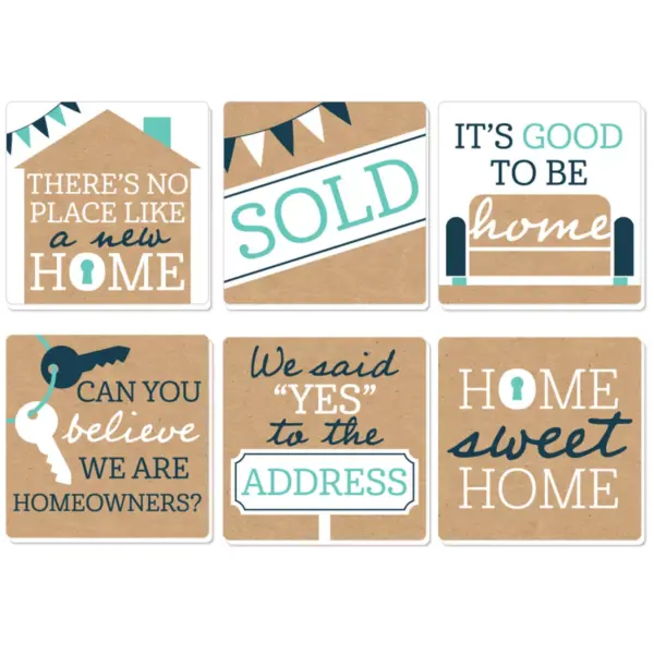 Big Dot of Happiness Home Sweet Home - Funny Housewarming and New Home Decorations Gift - Drink Coasters - Set of 6