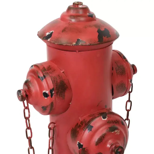 Sunnydaze Metal Fire Hydrant Outdoor Garden Statue Decor with Red Finish - 21"