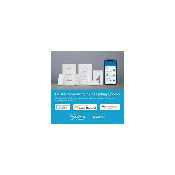 Lutron Caseta Deluxe Smart Switch Kit | Works with Alexa, Apple HomeKit, and the Google Assistant | P-BDG-PKG2WS-WH | White.