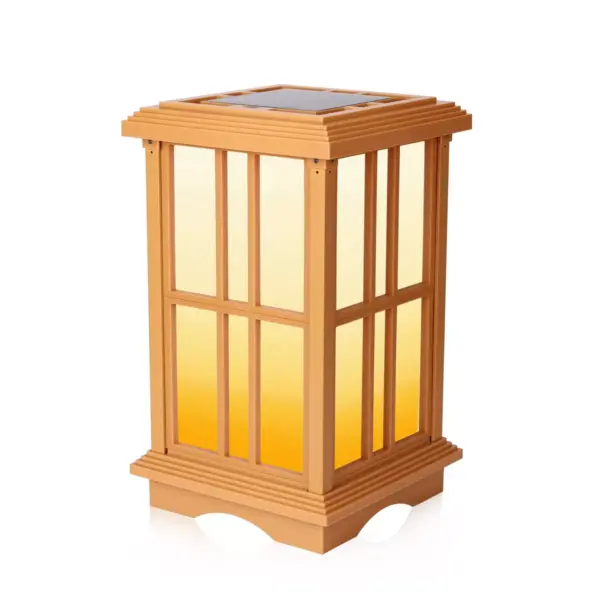 15.6" Solar Zen LED Outdoor Lantern White/Amber Light - Techko Maid