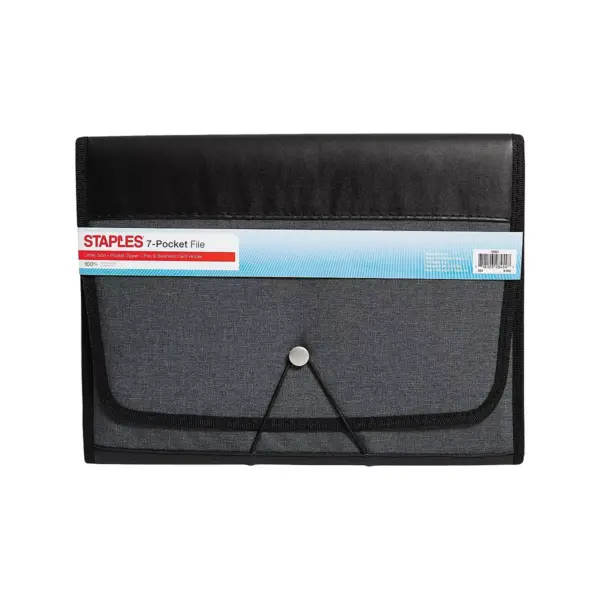 Staples Expanding File Letter Size 7-Pocket Black (51821) TR51821-US