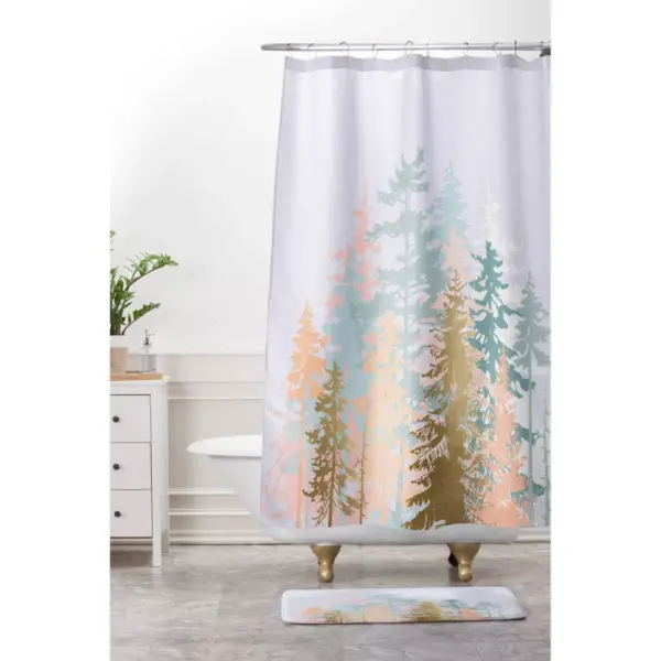 24"x36" Forest Bath Mat Light Purple - Deny Designs