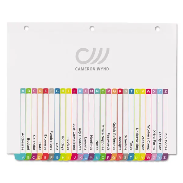 Avery Ready Index Table of Contents Dividers Multicolor Tabs A-Z Letter 11844