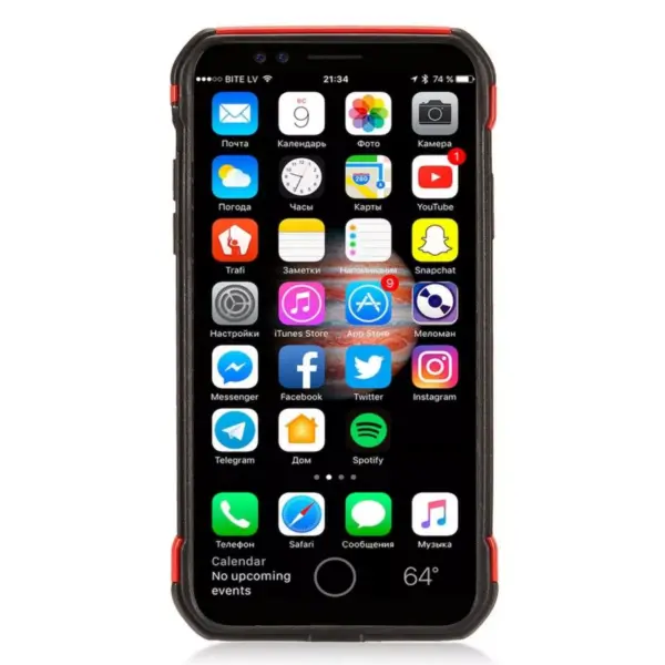 Apple iPhone X Case, by Insten Carry On Dual Layer [Shock Absorbing] Hybrid Hard Snap-in Case Cover For Apple iPhone X, Red/Black by Eagle