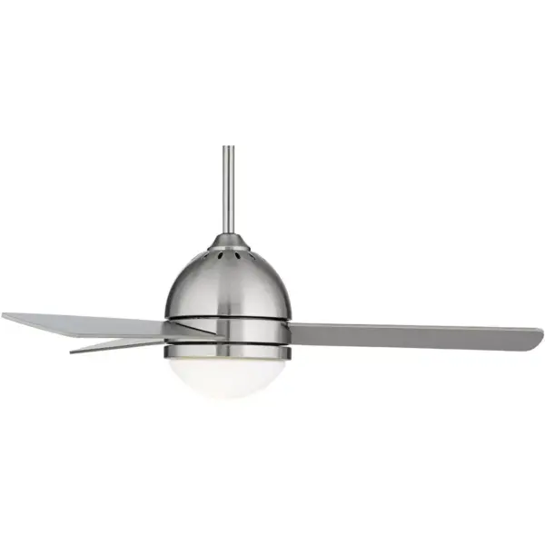 44" Casa Vieja Modern Ceiling Fan with Light LED Brushed Nickel Opal Frosted Glass for Living Room Kitchen Bedroom Dining