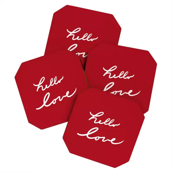 Lisa Argyropoulos Hello Love Set of 4 Coasters - Deny Designs