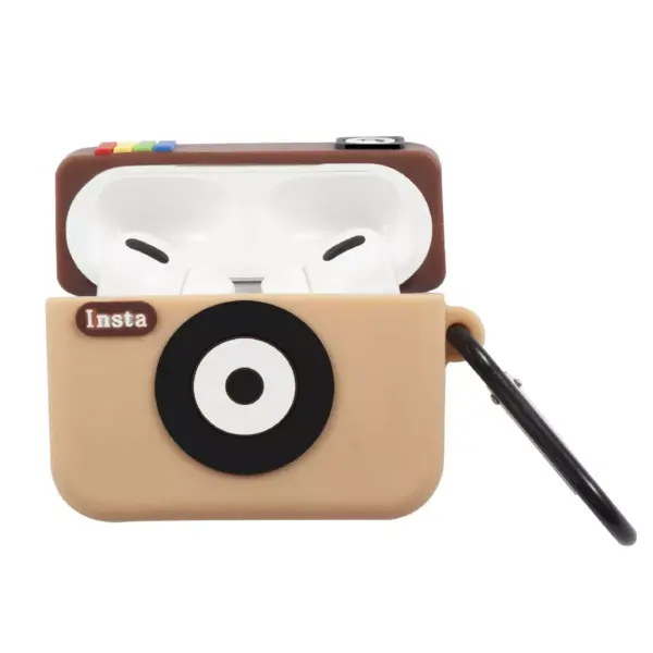 Insten Cute 3D Silicone Case For AirPods Pro, Patina Camera Cartoon Cover with Keychain