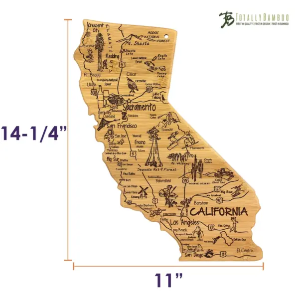 Totally Bamboo Destination California Cutting Board 14.25" x 11"