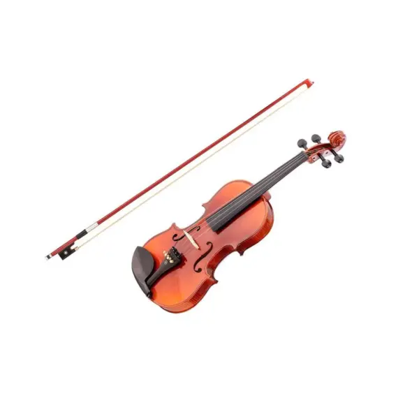 Monoprice 4/4 Flamed Maple Violin with Music Stand, Violin Stand, Case, Bow, and Rosin - Stage Right Sonata