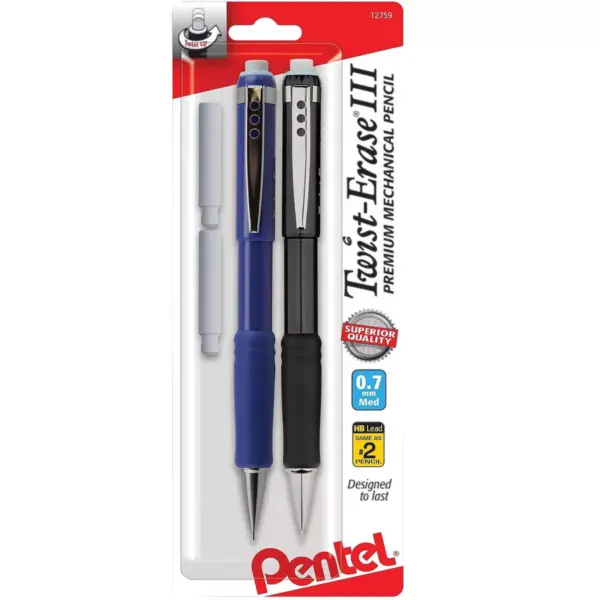 Pentel Twist-Erase III Mechanical Pencils No. 2 Medium Lead 434348