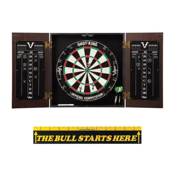 Viper Stadium Cabinet with Shot King Sisal Dartboard Throw Line Marker