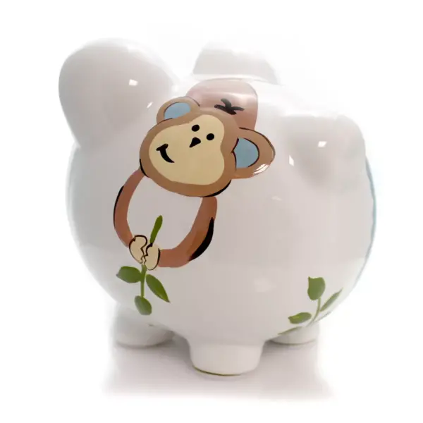 Bank 7.5" Jungle Jack Piggy Bank Monkey Cat Giraffe  -  Decorative Banks