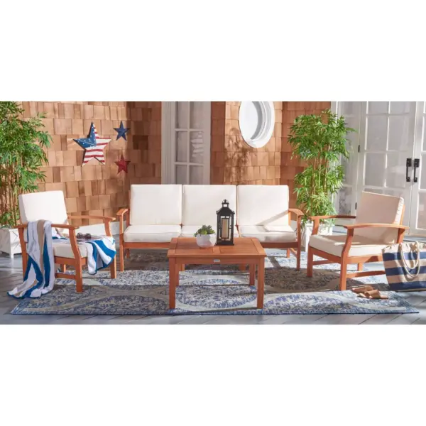 Parcer 4pc Living Set - Natural/Beige - Safavieh