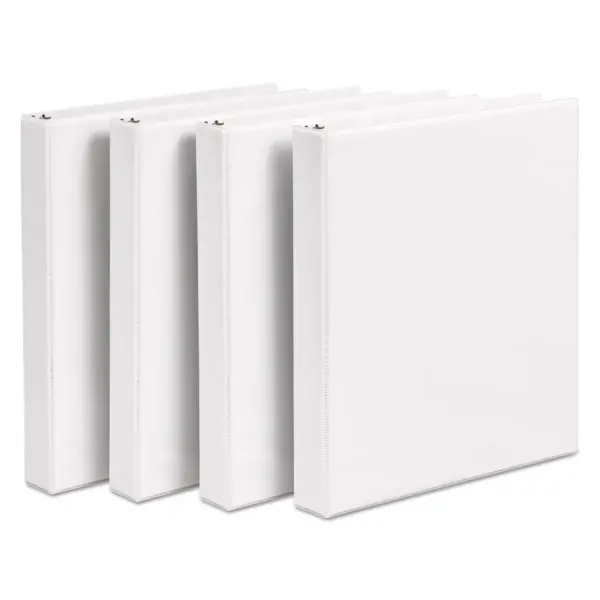 Avery Durable View Binder with DuraHinge and Slant Rings 1" White 4/Pack 17575