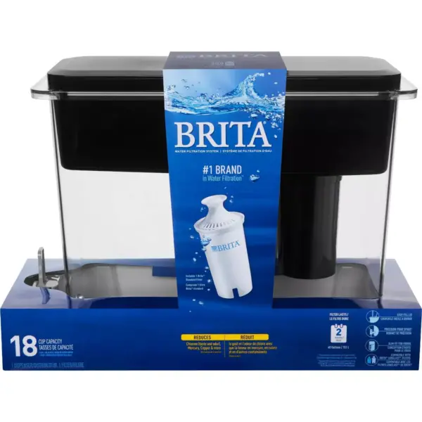 Brita Extra Large 18 Cup UltraMax Water Dispenser and Filter - BPA Free - Black