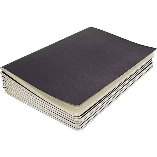 Paper Junkie 12-Pack Journal Bulk, Black Kraft Paper Cover Lined Notebook, A5 Sized, 5.5" x 8.5", 30-Sheet Each