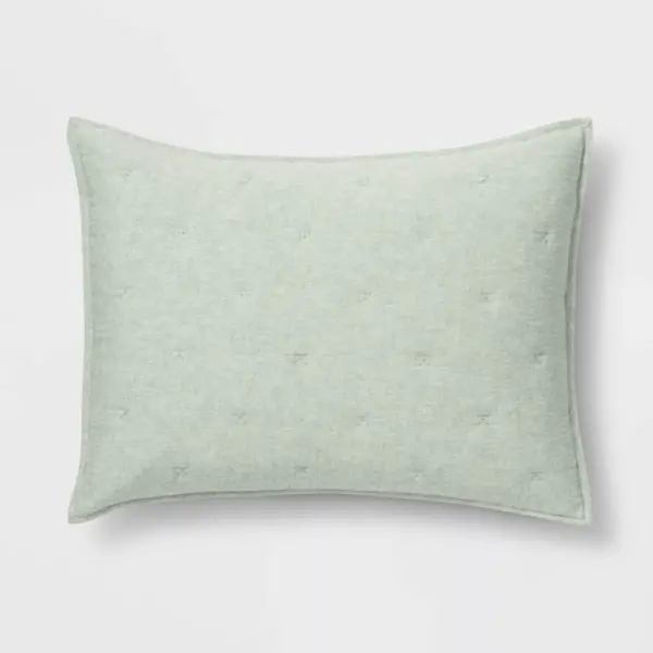 Standard Chambray Quilt Sham Green - Threshold™