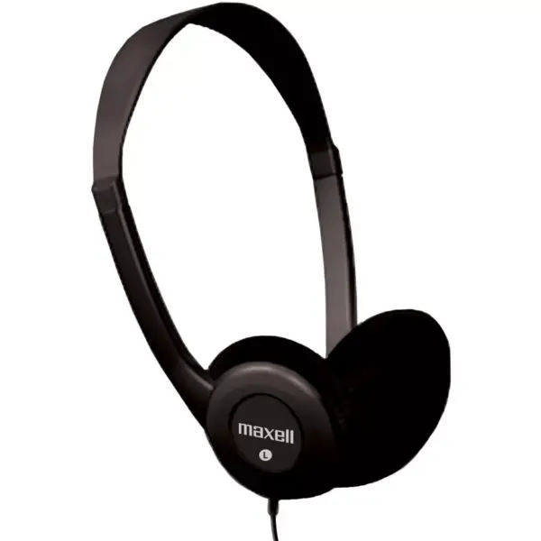 Maxell HP-100 Lightweight Stereo Headphone - Stereo - Black - Mini-phone - Wired - 20 Hz 20 kHz - Nickel Plated Connector - Over-the-head - Binaural