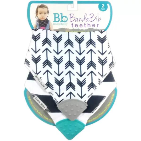 Bazzle Baby Banda Bib 4ct Teether Set - Arrows & Stripes