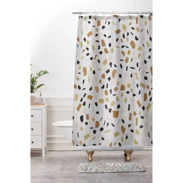 Alisa Galitsyna Terrazzo Shower Curtain Beige - Deny Designs