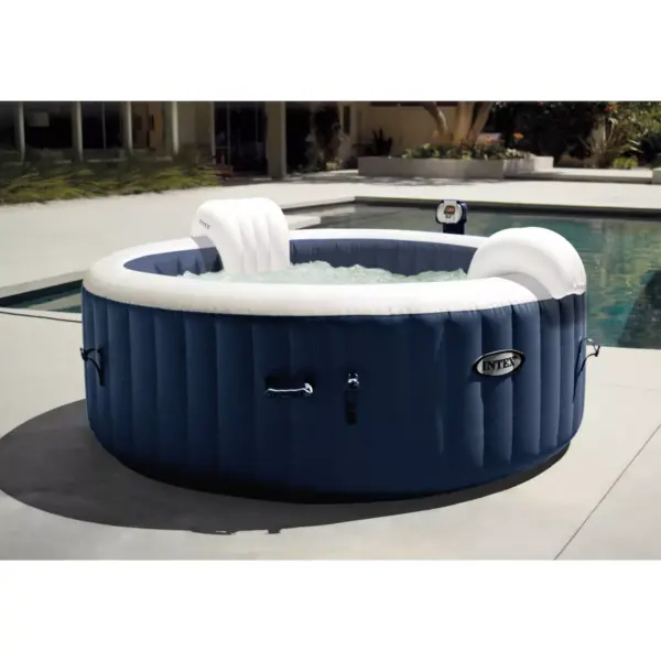 Intex Pure Spa Inflatable 4 Person Hot Tub and Battery LED Multi Color Light