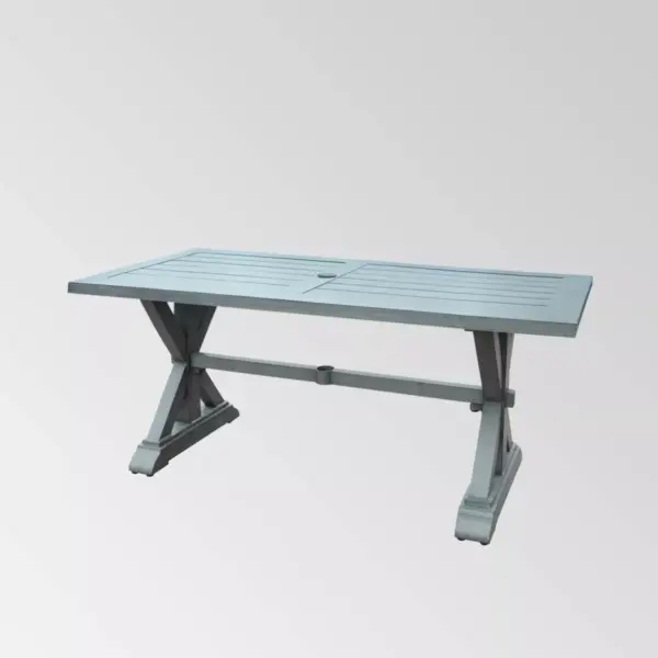 Lamphere Rectangle Aluminum Modern Dining Table  Dark Gray - Christopher Knight Home