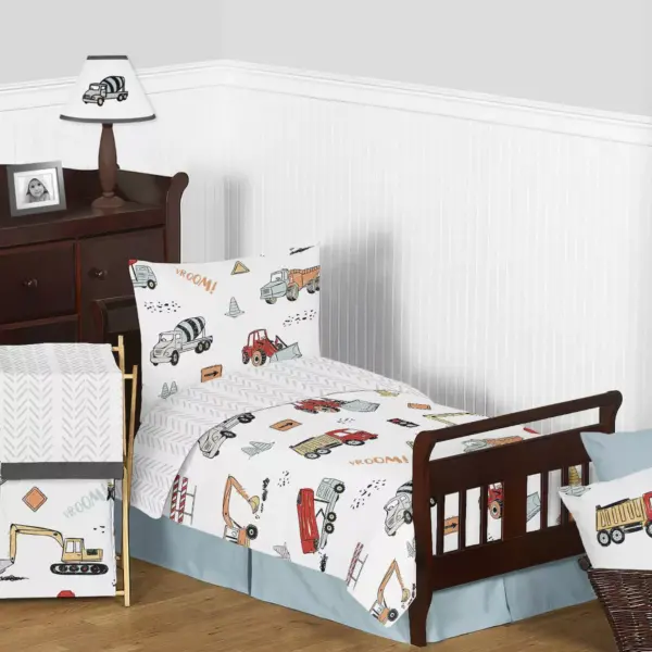 Toddler Construction Truck Bedding Set - Sweet Jojo Designs