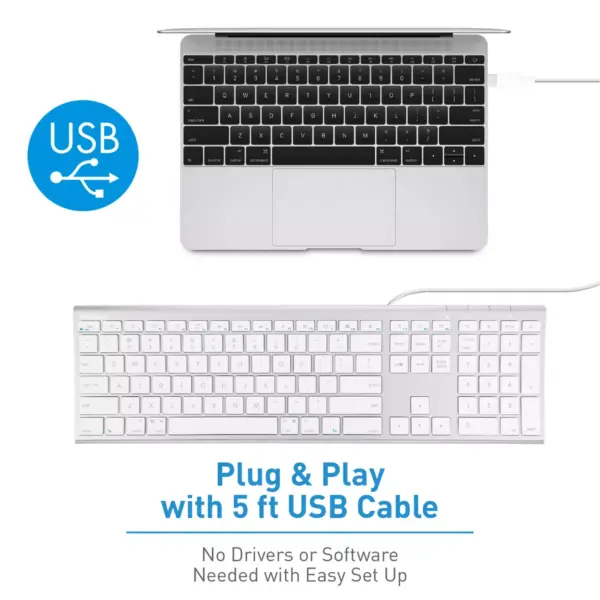 Macally Ultra Slim USB-C Wired Full Size With Numeric Keypad