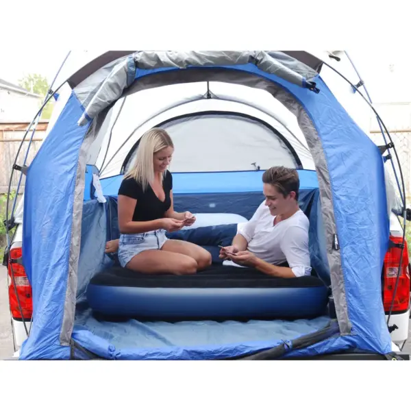 Napier Sportz Air Mattress Portable 2 Person Indoor/Outdoor Full Size Inflatable Camping Bed w/Built In Hand Powered Air Pump and Convenient Carry Bag