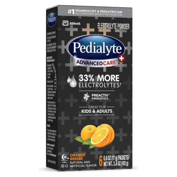 Pedialyte AdvancedCare Plus Electrolyte Powder Orange Breeze -3.6oz Total