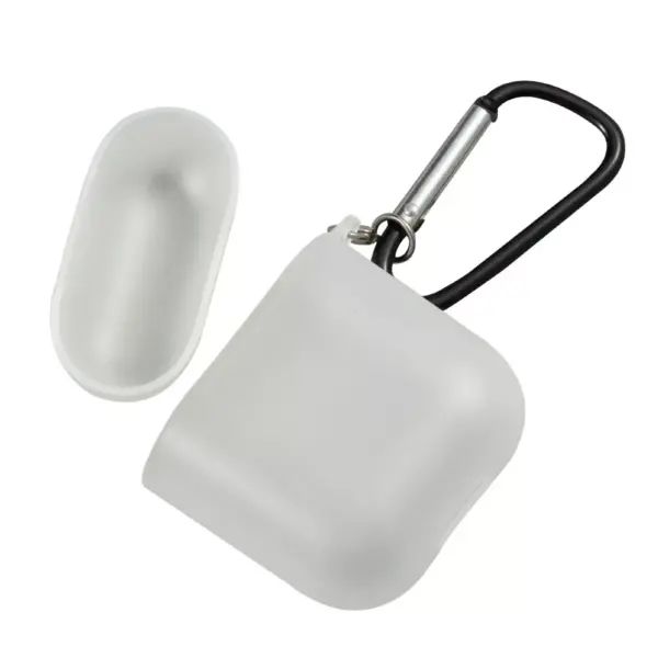 Insten Translucent Matte Case for Airpods 1 & 2, Ultra-Thin Soft TPU Skin Cover Charging Case with Keychain, White