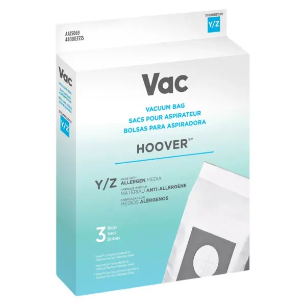 Vac Hoover Type Y/Z Allergen Vacuum Cleaner Replacement Bags Pack of 3