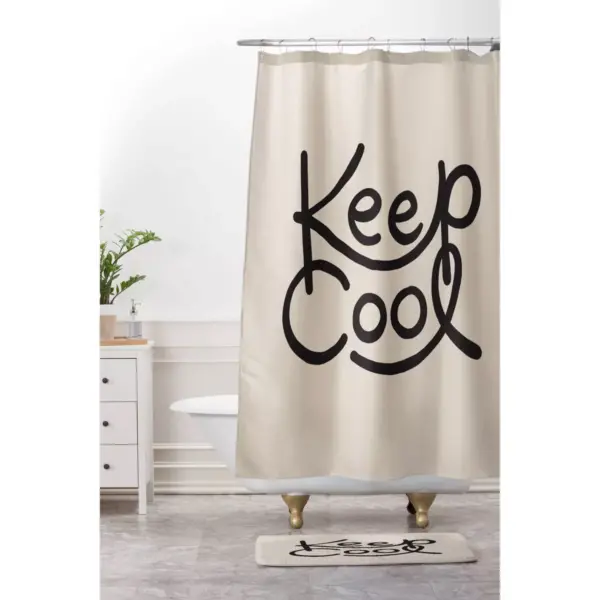 Urban Wild Studio Keep Cool Shower Curtain Beige - Deny Designs