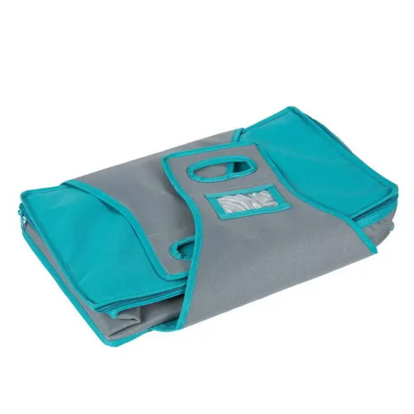 Juvale Casserole Dish Carrier Rectangle Insulated Thermal Food Carrier for Lunch Lasagna Potluck Picnics Vacations Teal and Grey 16 x 10 x 4 inches