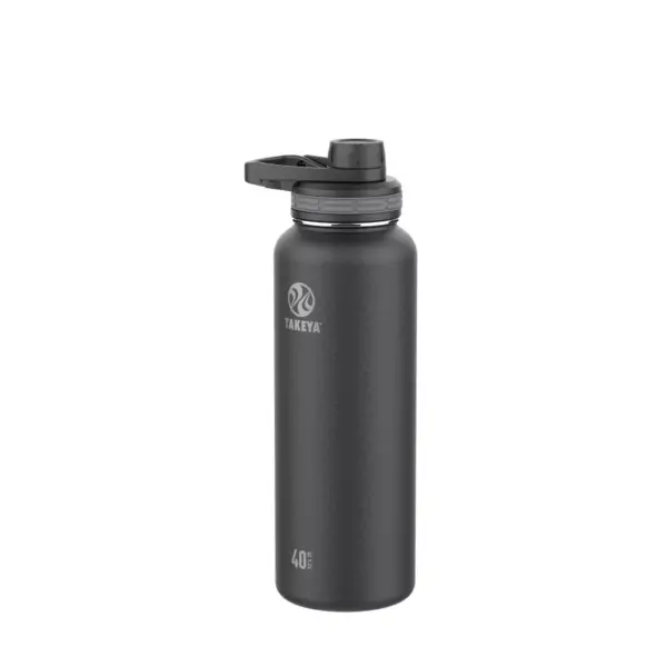 Takeya 40oz Outdoor Essentials Insulated Stainless Steel Water Bottle with Spout Lid - Onyx