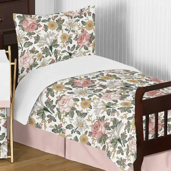 Toddler Bedding Collection Vintage Floral Pink/Green - Sweet Jojo Designs