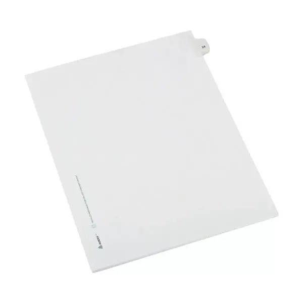 Avery Allstate-Style Legal Exhibit Side Tab Divider Title: 24 Letter White 25/Pack 82222