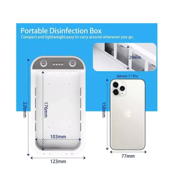 UVC Sterilizer Cell Phone Cleaner, Portable Smart Phone Cleaner Cleaning Device for All Cellphone Toothbrush Salon Tool