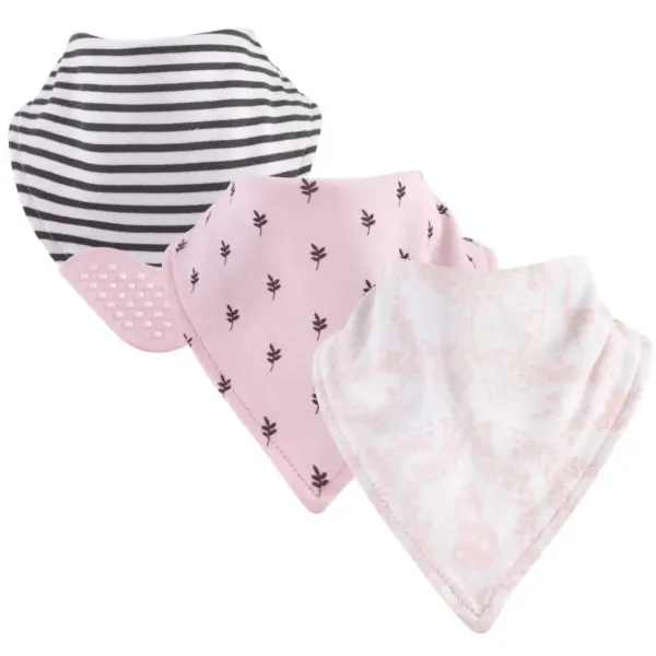 Yoga Sprout Baby Girl Cotton Bandana Bibs 3pk, Lace Garden, One Size