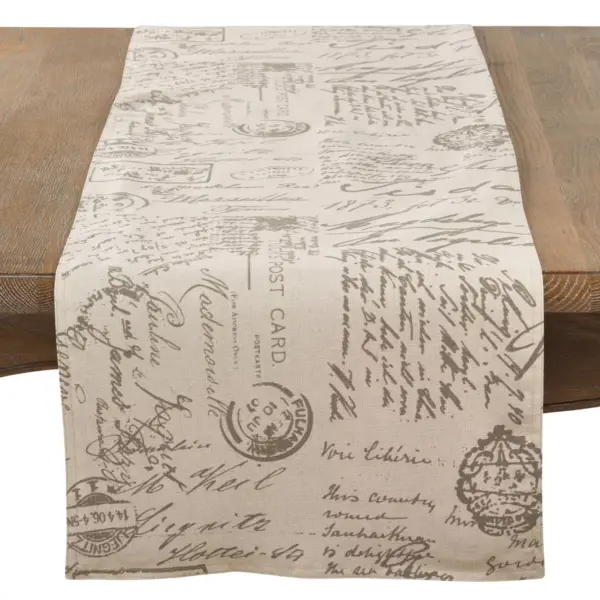 Neutral Letters Table Runner - Saro Lifestyle