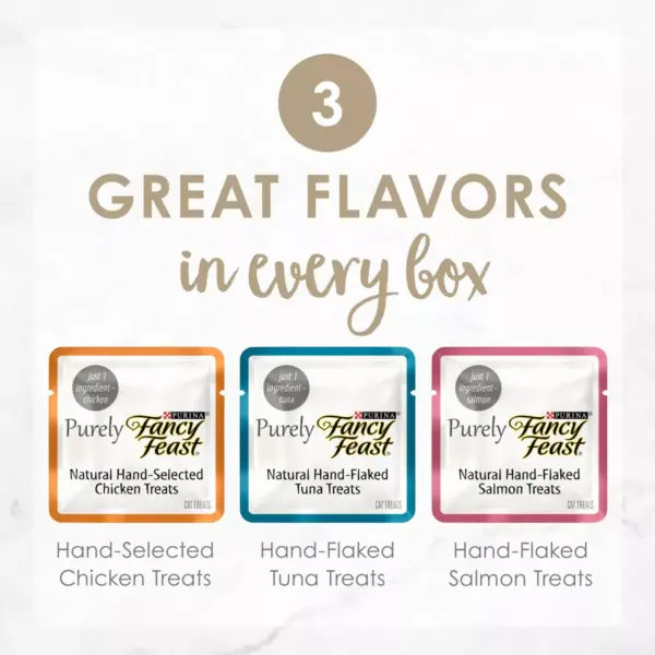 Purina Fancy Feast Purely Chicken, Tuna & Salmon Meaty Cat Treats - 1.06oz/10ct Variety Pack