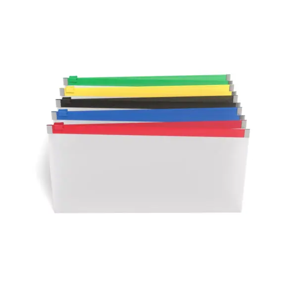 MyOfficeInnovations Poly Zip Envelopes Check Size Clear with Assorted Zippers 5/PK 344891