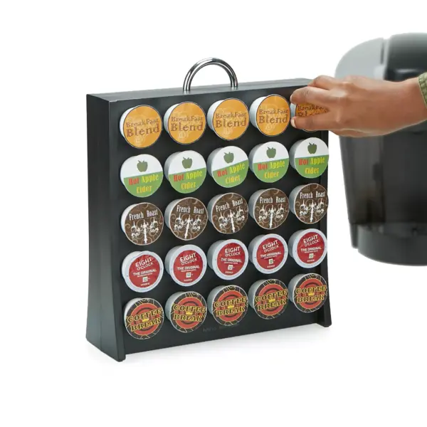 Mind Reader 11 Compartment Coffee Condiment Organizer (50 Capacity), Black